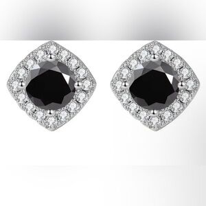 NEW BLACK MOISSANITE STUD EARRINGS